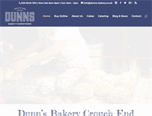 Tablet Screenshot of dunns-bakery.co.uk